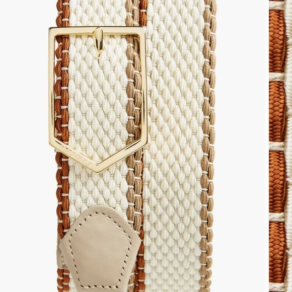 🔥1 Week SALE CANALI MENS WOVEN REVERSIBLE BELT CREAM BEIGE